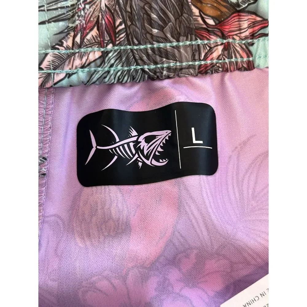 NWT Psycho Tuna Mens Large Tropical Bird Parrot Swim Trunks Board‎ Shorts